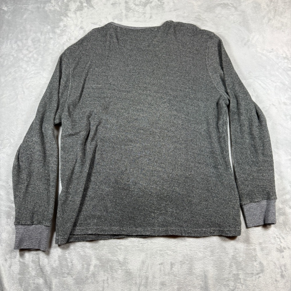 Faherty Pullover Mens XXL Grey Jaspe Terry Henley Towel Sweater Lightweight - Picture 6 of 11